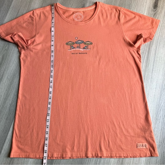Life Is Good XXL T-Shirt “Social Network” Beach Orange Women’s Top Short Sleeve - Picture 13 of 14
